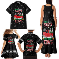 Funny Christmas Cows in Red Truck Family Matching Tank Maxi Dress and Hawaiian Shirt Dear Santa Just Bring Cows Quote on Snowflake - Wonder Print Shop