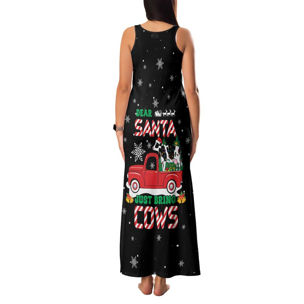 Funny Christmas Cows in Red Truck Family Matching Tank Maxi Dress and Hawaiian Shirt Dear Santa Just Bring Cows Quote on Snowflake - Wonder Print Shop