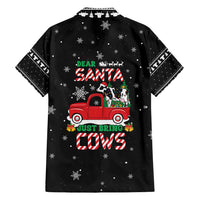 Funny Christmas Cows in Red Truck Hawaiian Shirt Dear Santa Just Bring Cows Quote on Snowflake - Wonder Print Shop