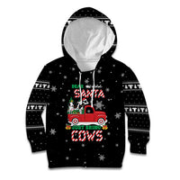 Funny Christmas Cows in Red Truck Kid Hoodie Dear Santa Just Bring Cows Quote on Snowflake - Wonder Print Shop
