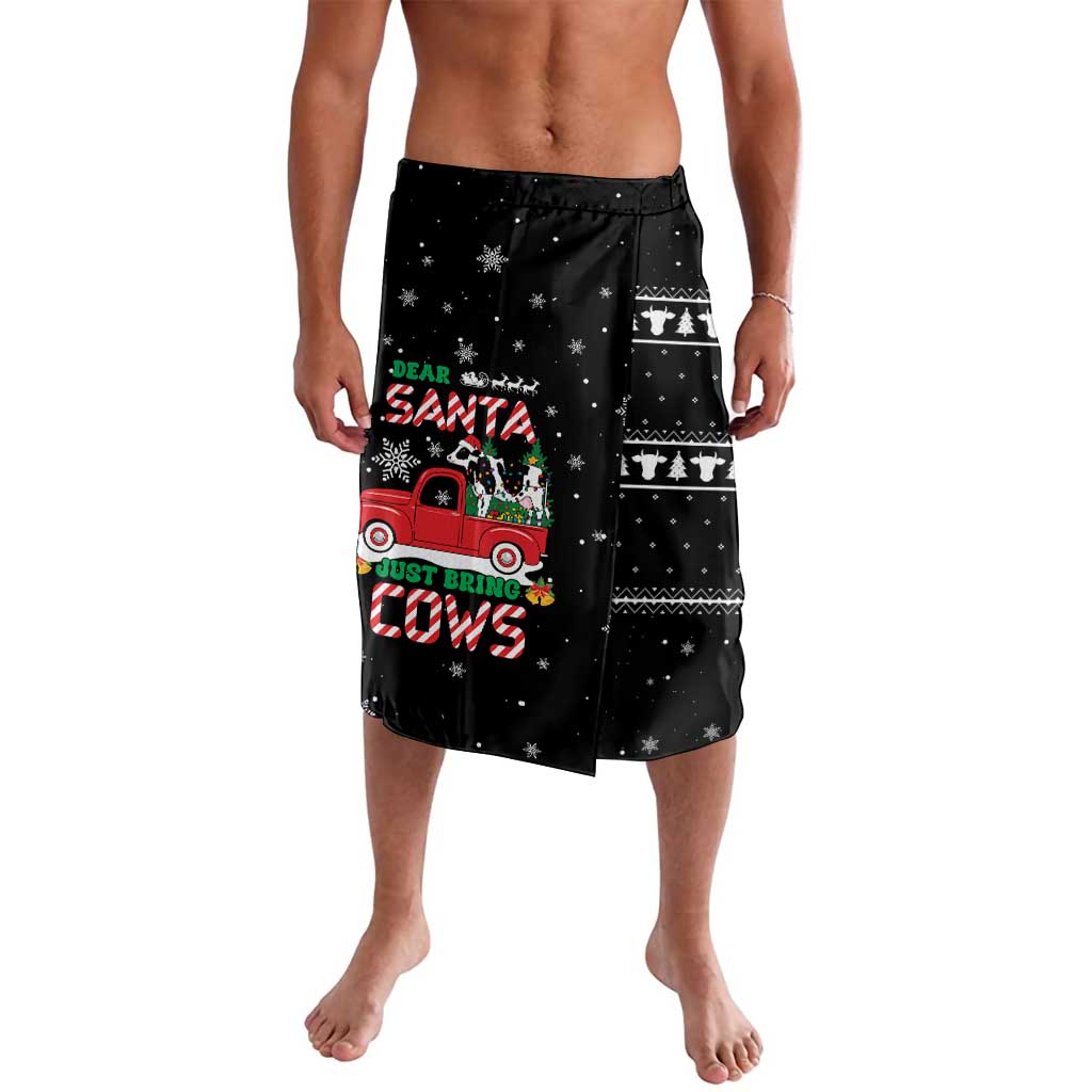 Funny Christmas Cows in Red Truck Lavalava Dear Santa Just Bring Cows Quote on Snowflake - Wonder Print Shop