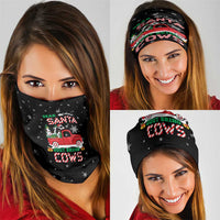Funny Christmas Cows in Red Truck Neck Gaiter Dear Santa Just Bring Cows Quote on Snowflake - Wonder Print Shop