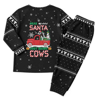 Funny Christmas Cows in Red Truck Christmas Pajama Set Dear Santa Just Bring Cows Quote on Snowflake - Wonder Print Shop