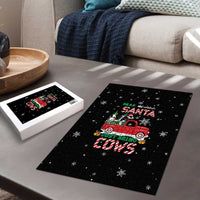 Funny Christmas Cows in Red Truck Puzzle Dear Santa Just Bring Cows Quote on Snowflake - Wonder Print Shop