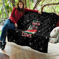 Funny Christmas Cows in Red Truck Quilt Dear Santa Just Bring Cows Quote on Snowflake - Wonder Print Shop