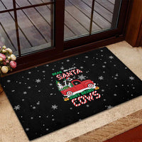Funny Christmas Cows in Red Truck Rubber Doormat Dear Santa Just Bring Cows Quote on Snowflake - Wonder Print Shop