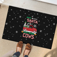Funny Christmas Cows in Red Truck Rubber Doormat Dear Santa Just Bring Cows Quote on Snowflake - Wonder Print Shop