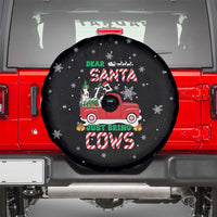 Funny Christmas Cows in Red Truck Spare Tire Cover Dear Santa Just Bring Cows Quote on Snowflake - Wonder Print Shop