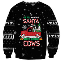 Funny Christmas Cows in Red Truck Sweatshirt Dear Santa Just Bring Cows Quote on Snowflake - Wonder Print Shop