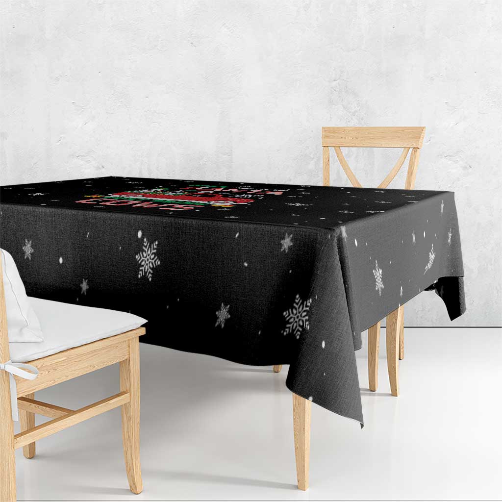 Funny Christmas Cows in Red Truck Tablecloth Dear Santa Just Bring Cows Quote on Snowflake - Wonder Print Shop