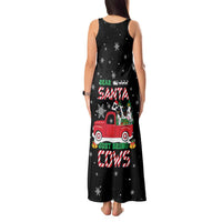 Funny Christmas Cows in Red Truck Tank Maxi Dress Dear Santa Just Bring Cows Quote on Snowflake - Wonder Print Shop