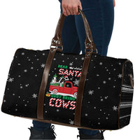 Funny Christmas Cows in Red Truck Travel Bag Dear Santa Just Bring Cows Quote on Snowflake - Wonder Print Shop