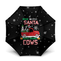 Funny Christmas Cows in Red Truck Umbrella Dear Santa Just Bring Cows Quote on Snowflake - Wonder Print Shop