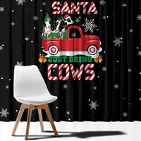 Funny Christmas Cows in Red Truck Window Curtain Dear Santa Just Bring Cows Quote on Snowflake - Wonder Print Shop