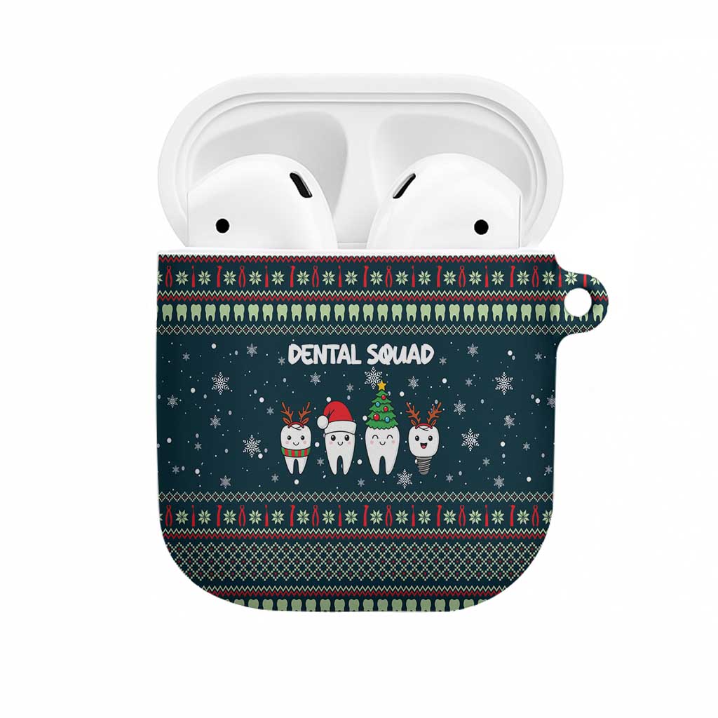 Funny Christmas Dental Squad Tooth Characters AirPods Case Snowflake Pattern Design - Wonder Print Shop