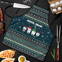 Funny Christmas Dental Squad Tooth Characters Apron Snowflake Pattern Design - Wonder Print Shop