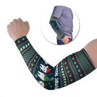 Funny Christmas Dental Squad Tooth Characters Arm Sleeves Snowflake Pattern Design - Wonder Print Shop