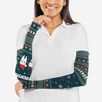 Funny Christmas Dental Squad Tooth Characters Arm Sleeves Snowflake Pattern Design - Wonder Print Shop