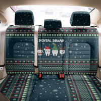 Funny Christmas Dental Squad Tooth Characters Back Car Seat Cover Snowflake Pattern Design - Wonder Print Shop