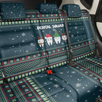 Funny Christmas Dental Squad Tooth Characters Back Car Seat Cover Snowflake Pattern Design - Wonder Print Shop
