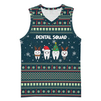 Funny Christmas Dental Squad Tooth Characters Basketball Jersey Snowflake Pattern Design - Wonder Print Shop