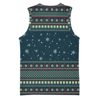 Funny Christmas Dental Squad Tooth Characters Basketball Jersey Snowflake Pattern Design - Wonder Print Shop