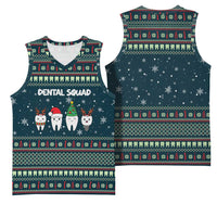 Funny Christmas Dental Squad Tooth Characters Basketball Jersey Snowflake Pattern Design - Wonder Print Shop