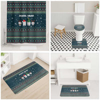 Funny Christmas Dental Squad Tooth Characters Bathroom Set Snowflake Pattern Design - Wonder Print Shop