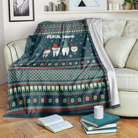 Funny Christmas Dental Squad Tooth Characters Blanket Snowflake Pattern Design - Wonder Print Shop