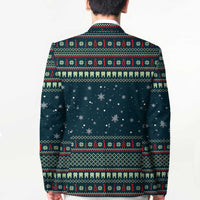Funny Christmas Dental Squad Tooth Characters Blazer Snowflake Pattern Design - Wonder Print Shop