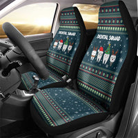Funny Christmas Dental Squad Tooth Characters Car Seat Cover Snowflake Pattern Design - Wonder Print Shop