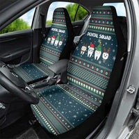 Funny Christmas Dental Squad Tooth Characters Car Seat Cover Snowflake Pattern Design - Wonder Print Shop