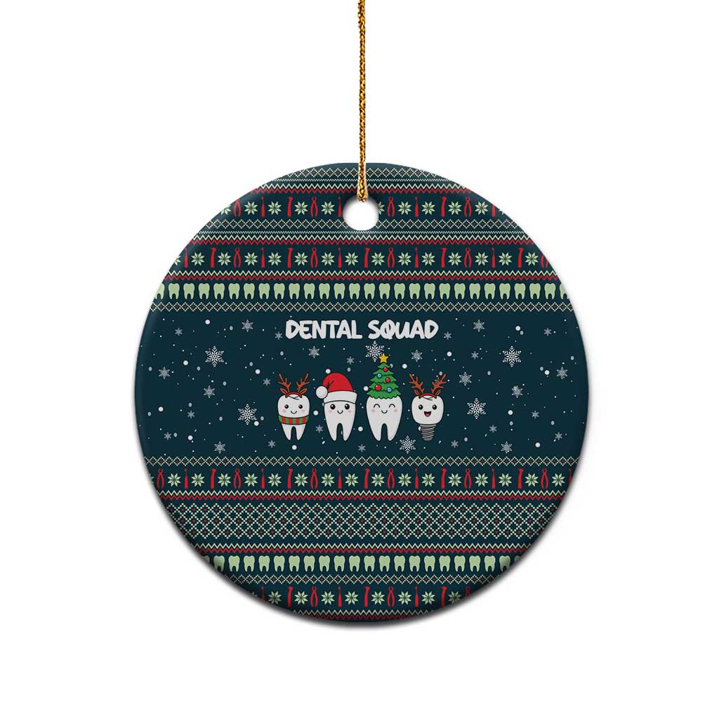 Funny Christmas Dental Squad Tooth Characters Ceramic Ornament Snowflake Pattern Design - Wonder Print Shop