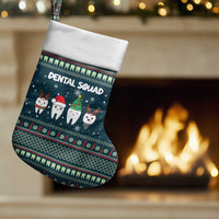 Funny Christmas Dental Squad Tooth Characters Christmas Stocking Snowflake Pattern Design - Wonder Print Shop