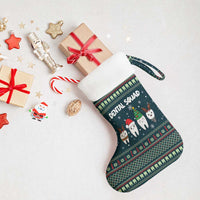 Funny Christmas Dental Squad Tooth Characters Christmas Stocking Snowflake Pattern Design - Wonder Print Shop