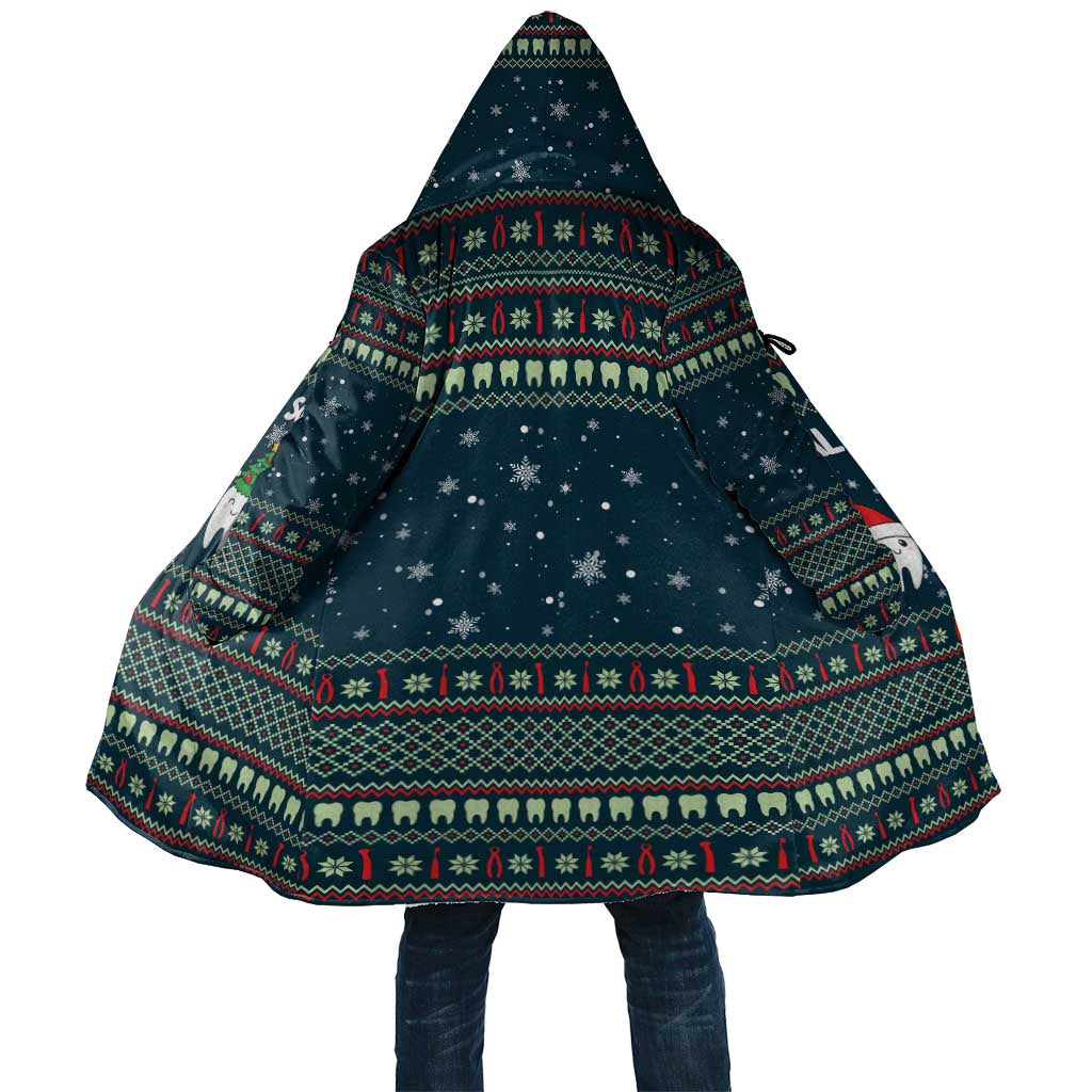 Funny Christmas Dental Squad Tooth Characters Cloak Snowflake Pattern Design - Wonder Print Shop
