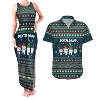 Funny Christmas Dental Squad Tooth Characters Couples Matching Tank Maxi Dress and Hawaiian Shirt Snowflake Pattern Design - Wonder Print Shop