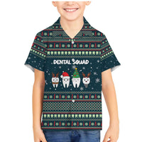 Funny Christmas Dental Squad Tooth Characters Family Matching Mermaid Dress and Hawaiian Shirt Snowflake Pattern Design - Wonder Print Shop