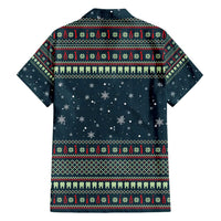 Funny Christmas Dental Squad Tooth Characters Family Matching Off Shoulder Short Dress and Hawaiian Shirt Snowflake Pattern Design - Wonder Print Shop
