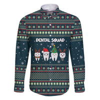 Funny Christmas Dental Squad Tooth Characters Family Matching Puletasi and Hawaiian Shirt Snowflake Pattern Design - Wonder Print Shop