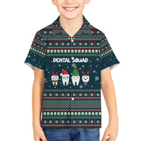 Funny Christmas Dental Squad Tooth Characters Family Matching Puletasi and Hawaiian Shirt Snowflake Pattern Design - Wonder Print Shop