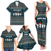 Funny Christmas Dental Squad Tooth Characters Family Matching Tank Maxi Dress and Hawaiian Shirt Snowflake Pattern Design - Wonder Print Shop