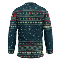 Funny Christmas Dental Squad Tooth Characters Hockey Jersey Snowflake Pattern Design - Wonder Print Shop