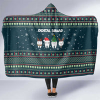Funny Christmas Dental Squad Tooth Characters Hooded Blanket Snowflake Pattern Design - Wonder Print Shop