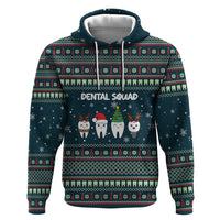 Funny Christmas Dental Squad Tooth Characters Hoodie Snowflake Pattern Design - Wonder Print Shop