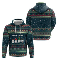 Funny Christmas Dental Squad Tooth Characters Hoodie Snowflake Pattern Design - Wonder Print Shop