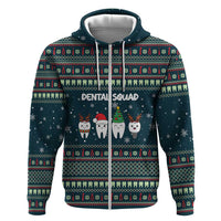 Funny Christmas Dental Squad Tooth Characters Hoodie Snowflake Pattern Design - Wonder Print Shop