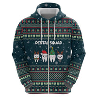 Funny Christmas Dental Squad Tooth Characters Hoodie Snowflake Pattern Design - Wonder Print Shop