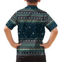 Funny Christmas Dental Squad Tooth Characters Kid Hawaiian Shirt Snowflake Pattern Design - Wonder Print Shop
