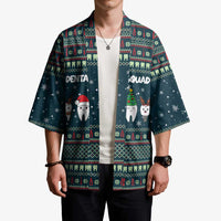 Funny Christmas Dental Squad Tooth Characters Kimono Snowflake Pattern Design - Wonder Print Shop